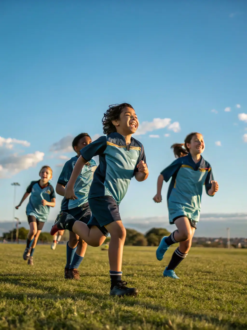 A group of children participating in a sports activity organized by ACTION SOCIALE SPORTIVE CULTUR AGR, showcasing the organization's commitment to promoting physical activity and healthy lifestyles among young people.